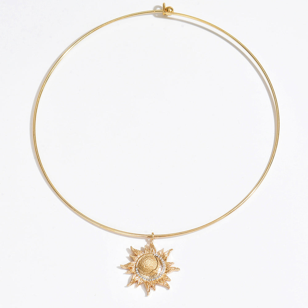 European and american style jewelry - unique sun and moon pendant necklace - niche, sweet & cool design - vintage necklace - choker