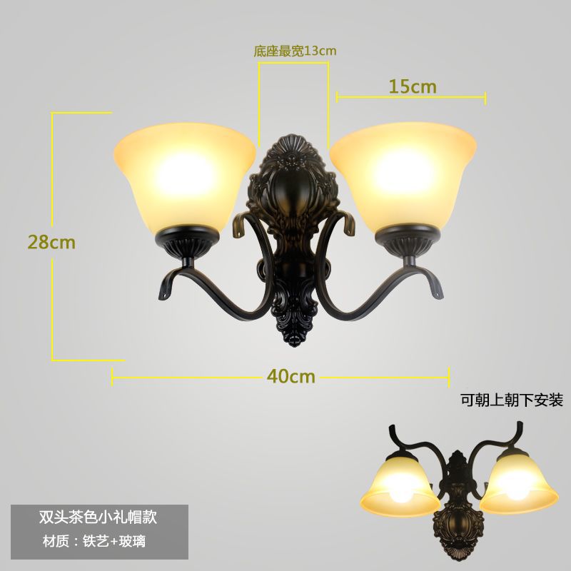 American casual wall lamp single head bedside lamp bedroom lighting living room background wall scandinavian lighting aisle corridor iron art