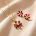 European and american fashion hot-selling copper inlaid zirconia non-fading flower necklace for women, light luxury fashionable versatile elegant clavicle chain jewelry
