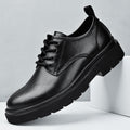Men's shoes: new 2026 spring collection - british style black leather casual shoes, men's business formal oxfords, square toe work shoes, trendy footwear