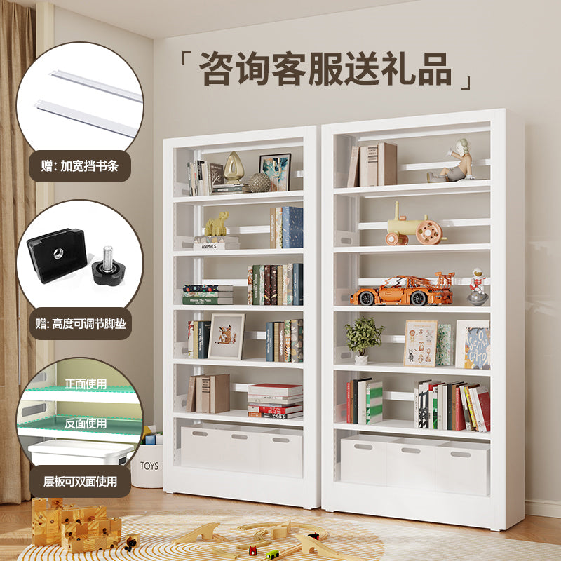 Steel bookshelf storage for home, freely combinable, floor-standing display unit, integrated wall-mounted, multi-tier children's library bookcase