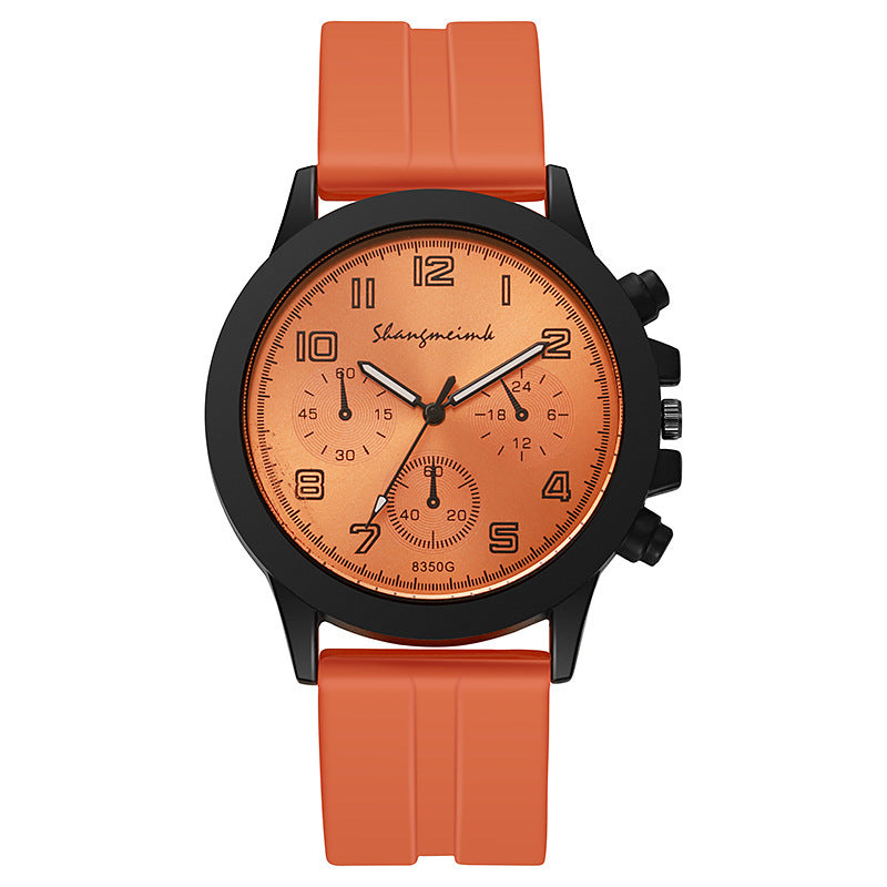 2024 new shangmei export silicone alloy quartz electronic watch business quartz watch student factory direct sales