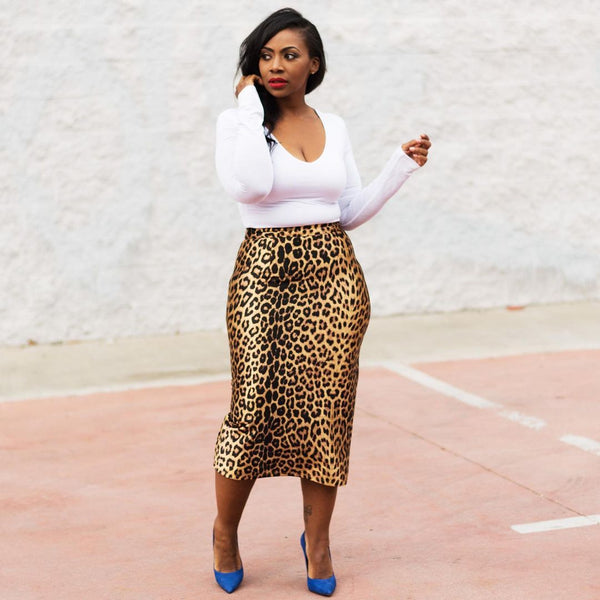 OL6052 New  Independent Station European and American fashion women's clothing casual fashion leopard print casual skirt skirt