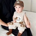 Baby summer romper - sleeveless cartoon bodysuit for newborn boys - cute cartoon onesie - lightweight summer outfit for newborns