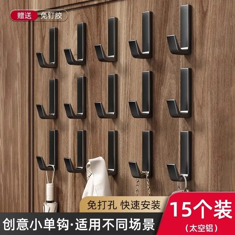 Space aluminum door rear hook strong adhesive load-bearing coat hook no punching adhesive hook coat hook wall-mounted wall coat hook