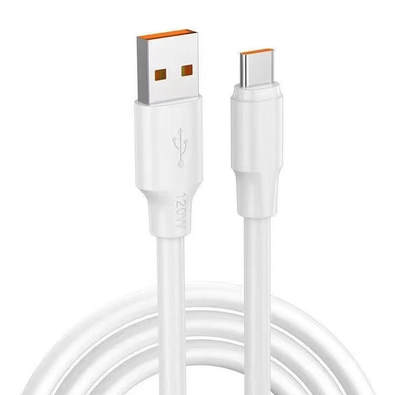 120w heavy-duty python braided 6a super fast charging data cable - compatible with android, huawei, and type-c phones