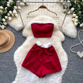 Pure desire hot girl halter sexy vest suit women's summer two-piece set fashion slimming lookcasual sports pure desire style
