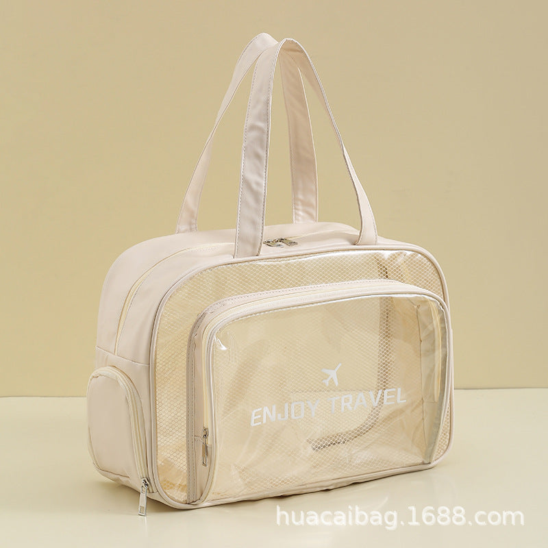 PU Multifunctional Wash Bag Travel Storage Large Capacity Swimming Bag Portable Makeup Anti-splashing Storage Bag Shoe Warehouse