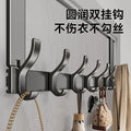 Over-the-door hook - no drilling required, universal for bedroom & bathroom, space aluminum, extra wide, heavy-duty, rustproof, multi-purpose storage