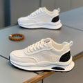 Men's 2025 new winter breathable mesh white sneakers, men's fashion chunky sole athletic casual ins trendy shoes