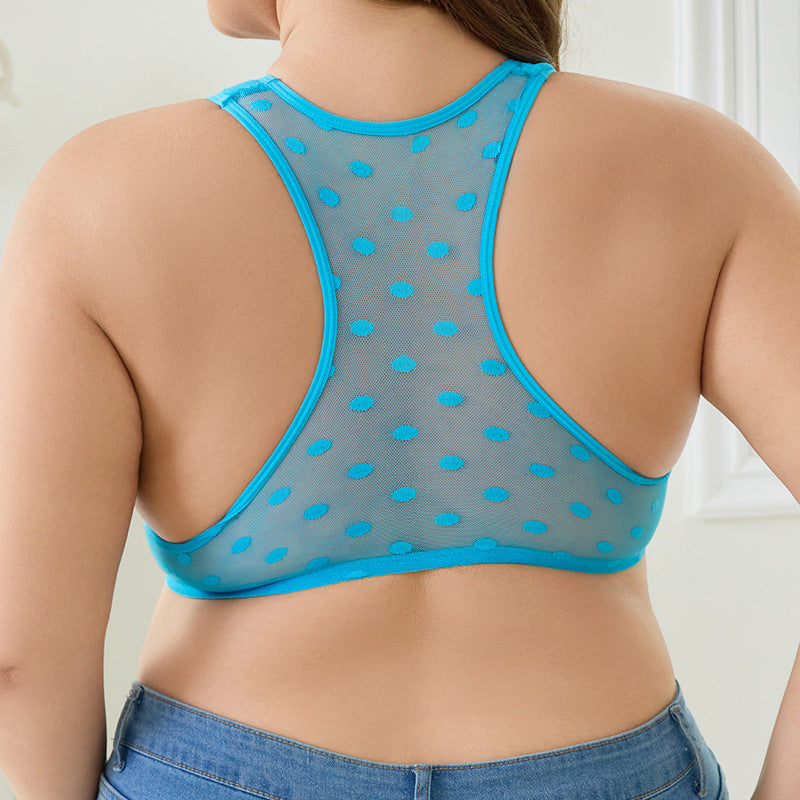 wholesale sexy plus sizeintimatesfrench front button push-up breathable big breasts appear small ultra-thin printed mesh bra