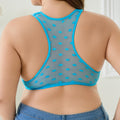 wholesale sexy plus sizeintimatesfrench front button push-up breathable big breasts appear small ultra-thin printed mesh bra
