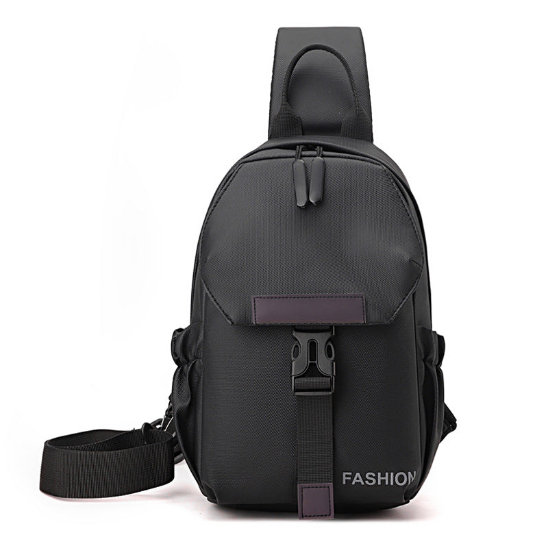 Foreign trade new trendy fashion messenger bag leather film texture men's breast bag large capacity simple and light casual shoulder bag