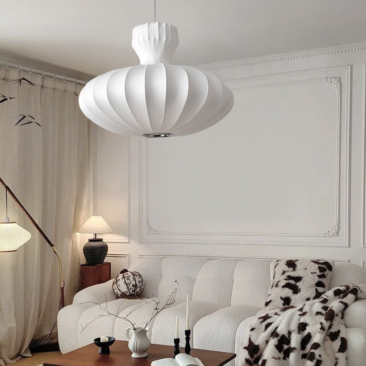 Wabi-sabi wind restaurant chandelier bedroom Japanese retro silk lamp B & B new Chinese mushroom creative chandelier