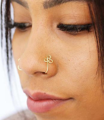 Fashion cross-border fake piercing nose nail set open u-shaped african non-piercing nose clip fake hole nose ring female trend