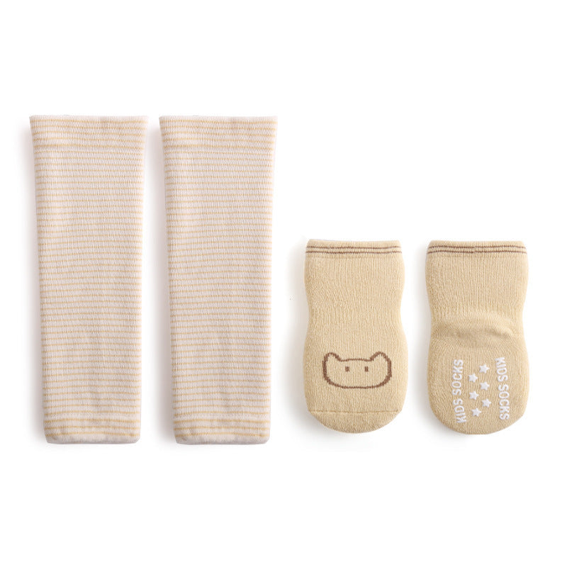 Babibele autumn/winter collection: premium baby knee-high socks set - fleece-lined, extra thick, anti-slip terry socks with grip