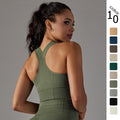 New seamless knit dot-cross back breathable push-up yoga tank top sports running fitness bra