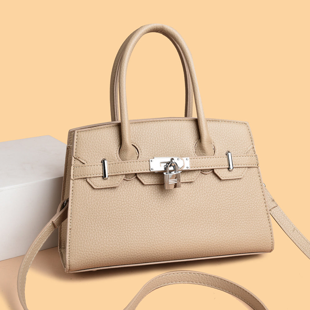 Classy sense cross-border fashion bag women's classic pure color lychee pattern crossbody bag 2026new arrivalaccessible luxurysatchel women's bag