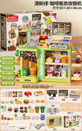 Kids' pretend play toy - realistic coffee & cash register set - convenience store water dispenser - educational supermarket playset - birthday gift for boys & girls