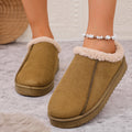 thick sole stomping on shit feeling fleece-linedthickened furry half slippers women's outwear fall and winternew arrivaleasiest for match furry shoes
