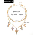 Punk imitation pearl necklace wholesale european and american cross-border multi-layer cross pendant accessible luxury high-end sense of stacking clavicle chain