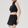 Short-sleeved yoga clothes, tight skirts, running sports vests, quick-drying short yoga tops, tennis skirt suits for women
