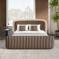 Modern casual wedding bed fendi blended color matching classy large apartment master bedroom bed 1.8m soft pack double fabric bed