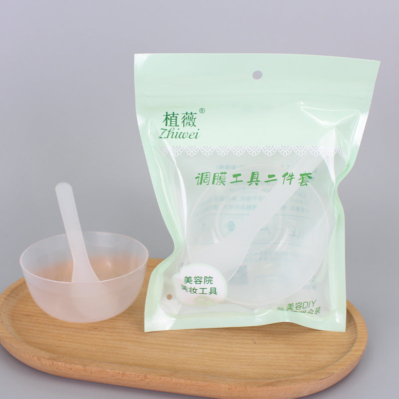 Zhiwei beauty salon beauty spa tools two-in-one mask bowl suit plastic bowl stirring and mixing stick two-piece set