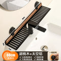 Walnut suction cup bathroom organizer - no drilling required, over-mirror faucet & vanity storage rack