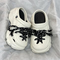 Black shoelaces [white] clogs