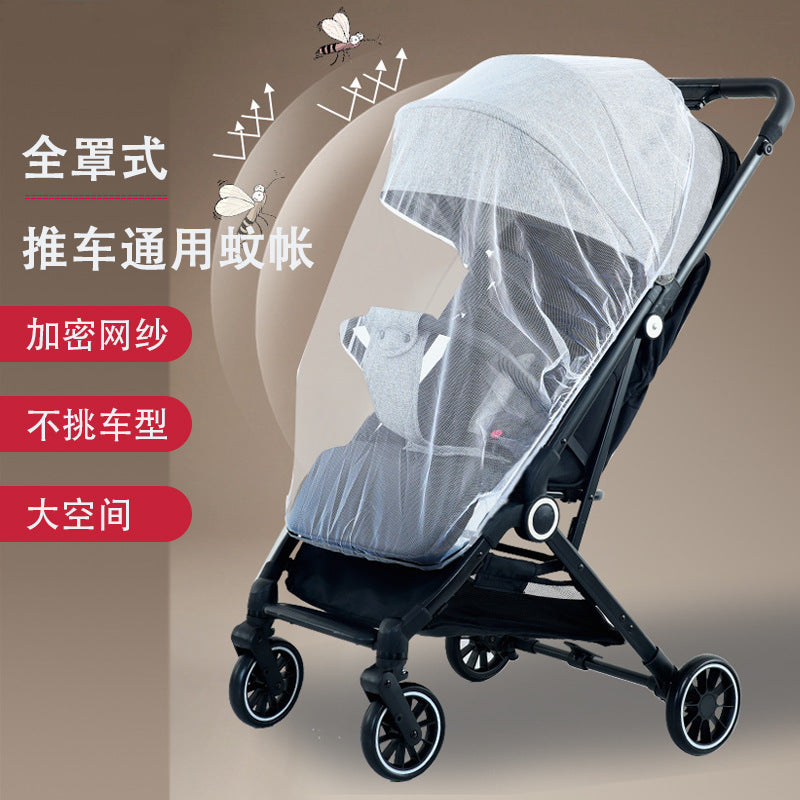 Universal full coverage stroller mosquito net - sunshade, windproof, mesh screen, and anti-mosquito protection for baby carriages