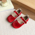 Vancahao girls' velvet princess shoes, new spring  collection: simple, soft-soled first walker shoes, grandmother shoes, and single shoes for children