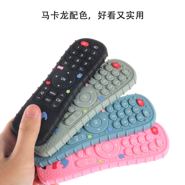 Silicone remote control teething glue baby platinum soft silicone odor-free baby molar calculator biting glue
