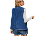 Fashion cross-border  new arrival denim vest waistcoat fashion heart button trendy denim sleeveless vest for women
