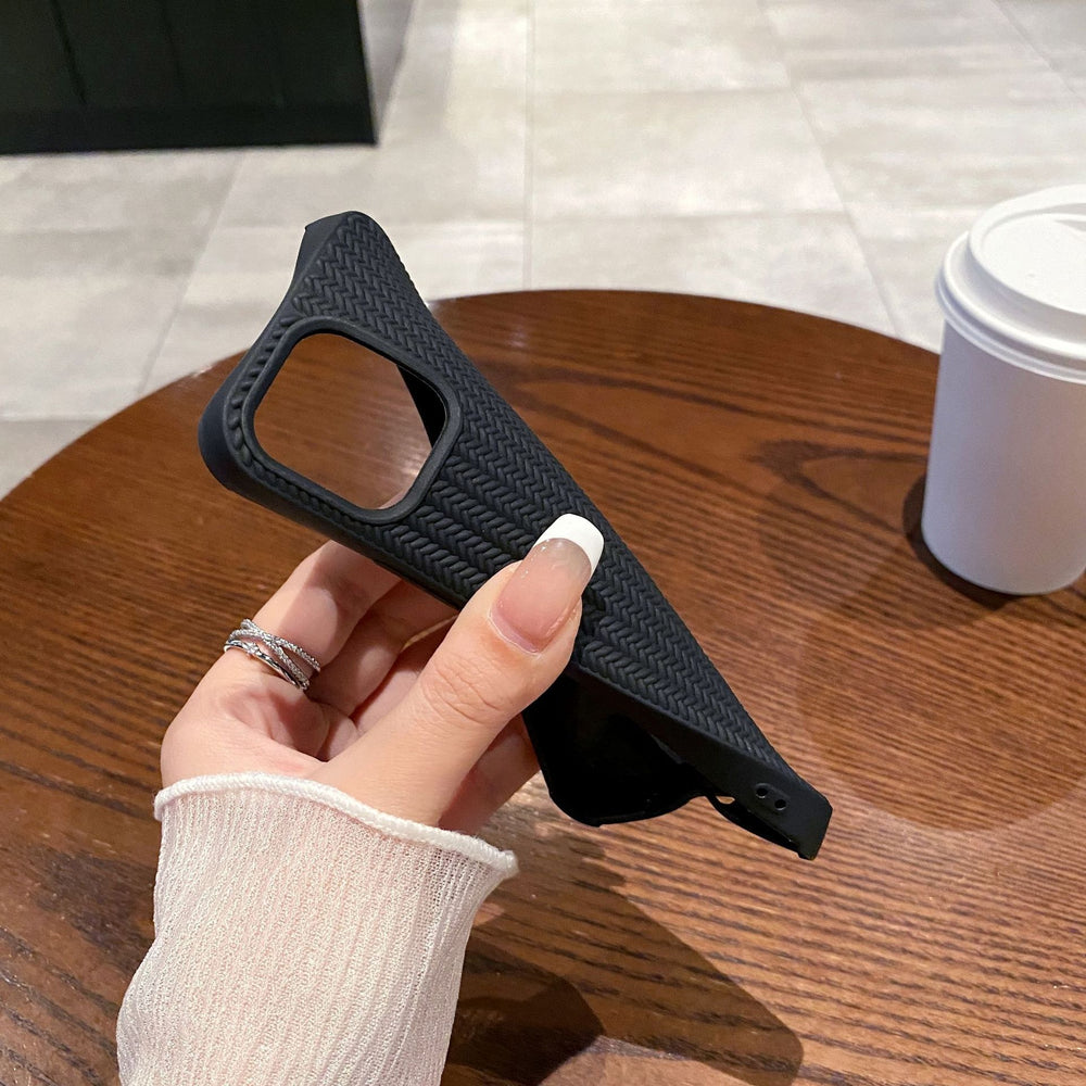 Braided pattern suitable for apple 16pro creative mobile phone case iphonex/7p simple anti-fall tpu protective case 12p
