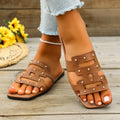 Plus size women's summer sandals & slippers -  new collection: square toe beach sandals, versatile flat espadrilles