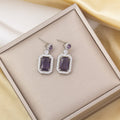 Tz-8235 silver purple earrings