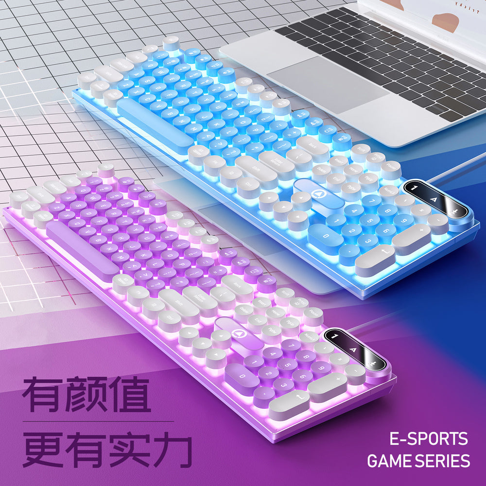 Silver sculpt k600 esports mechanical feel gaming keyboard - wired, punk color scheme, pc accessories wholesale