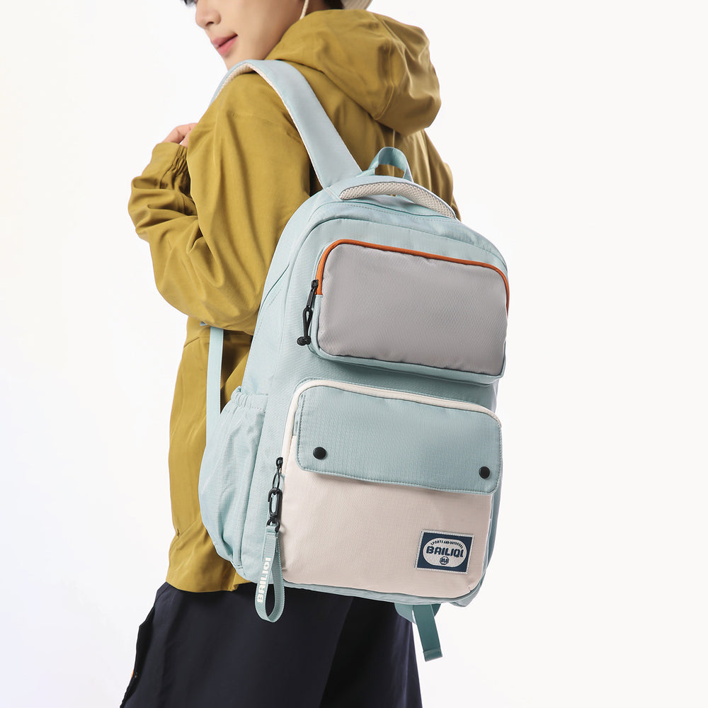 2026 college student large capacity color block backpack - new casual versatile backpack - export backpack for high school and middle school students