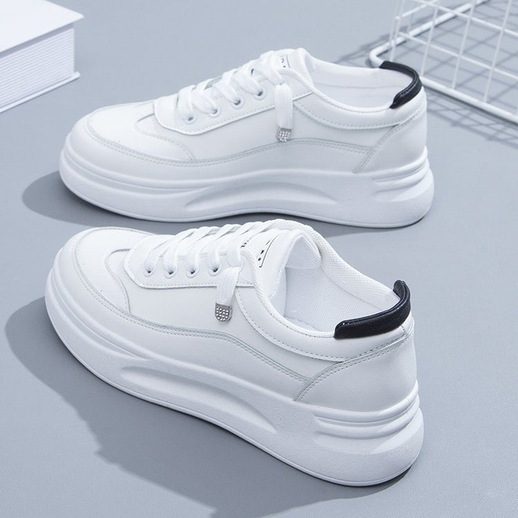 Simple and versatile white sneakers for women, new for summer 2025. white athletic casual sneakers, perfect for spring and autumn