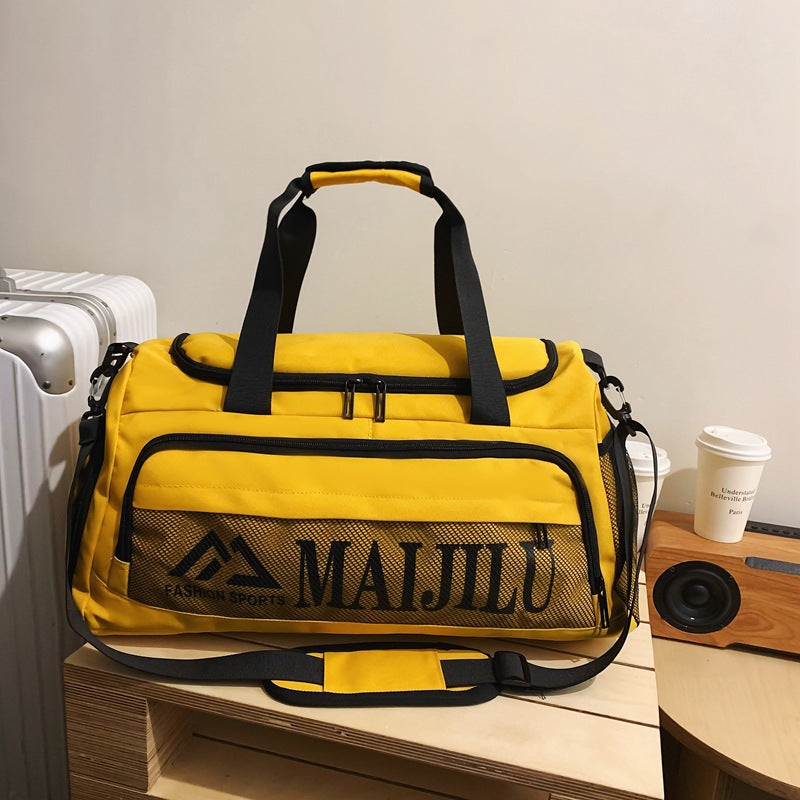 Cross-border men's sports and leisure large-capacity fitness bag women's letter simple accommodation travel bag shoulder messenger bag