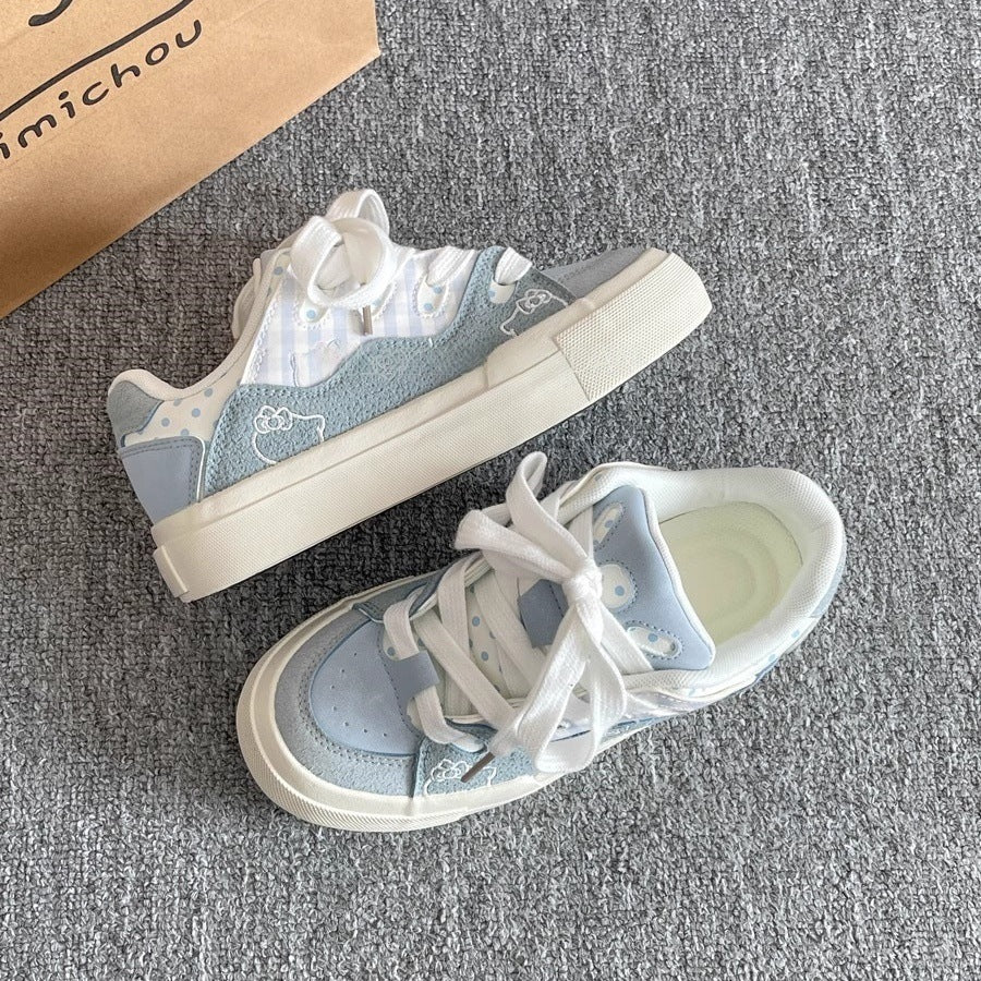 K-stylecasual sneakers for women 2026 spring and summer new arrivaleasiest for matchniche style shoes thick sole student white shoes bread shoes