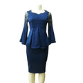 supply horn sleeves beaded sparkling sequin waist lotus leaf tops + skirt suit hot sale special price big sale