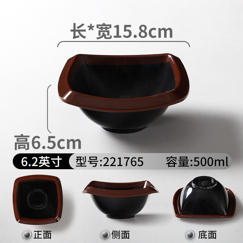 Melamine tableware plate commercial hot pot restaurant serving plate restaurant restaurant plate retro nostalgic barbecue side dish plate