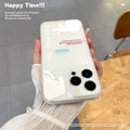 Premium white leather case for apple 17 pro max - transparent white, european & american style iphone 16 protective cover