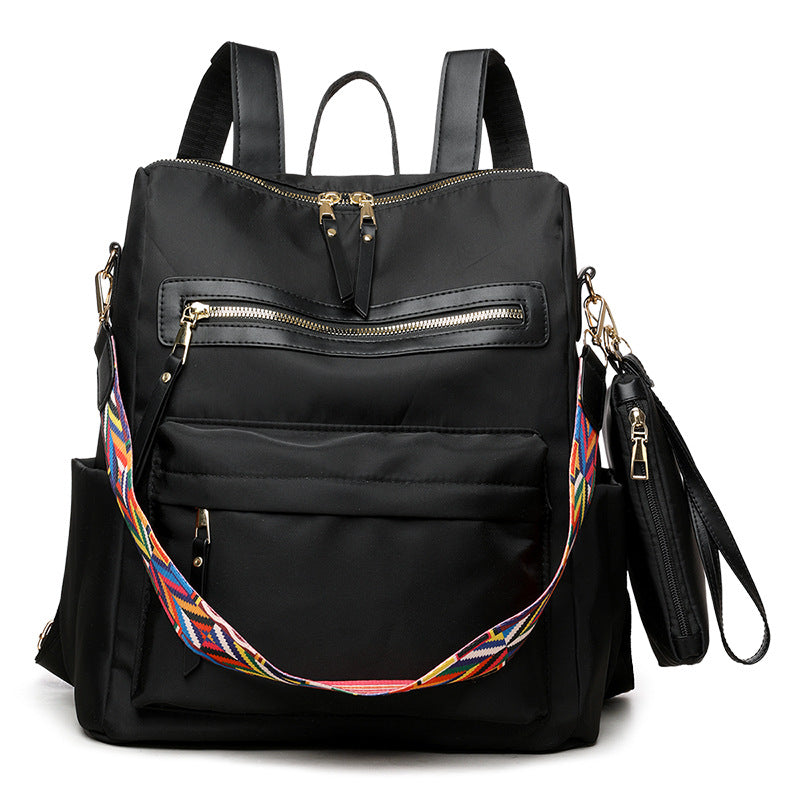 Cross-border hot-selling retro backpack Korean version fashion backpack European and American retro texture oblique bag large-capacity backpack