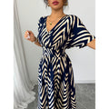 listing: new  women's elegant printed v-neck dress