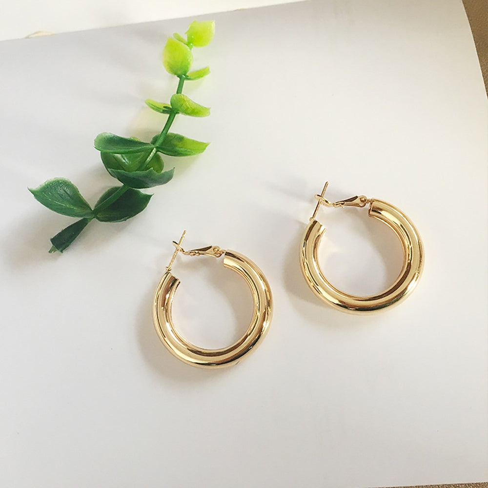 jewelry casualfashionstylishelegantfreshsweet circle earrings stainless steel hollow earrings