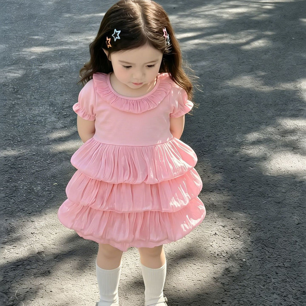 【wenqi】girls' dress  new summer forest style dress for girls, cake dress, first birthday dress for children
