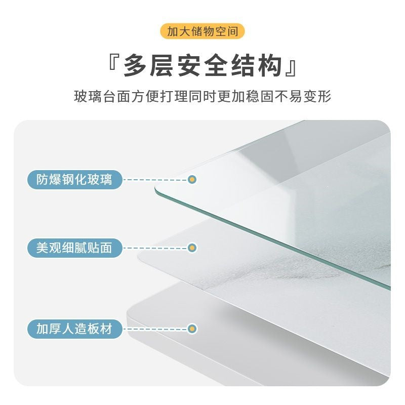 Coffee table for home living room tv cabinet light luxury minimalist modern small apartment tea table european style tempered glass table